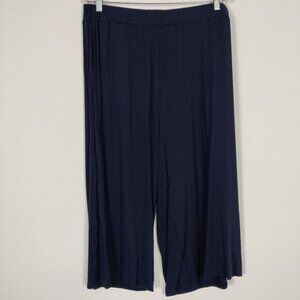 Lily Morgan Women's Palazzo Pants in Navy Blue Size 1X Summer Lightweight Flowy
